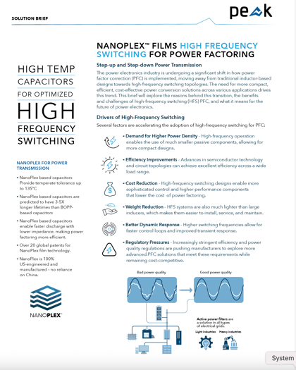 NanoPlex Films High Frequency Switching For Power Factoring