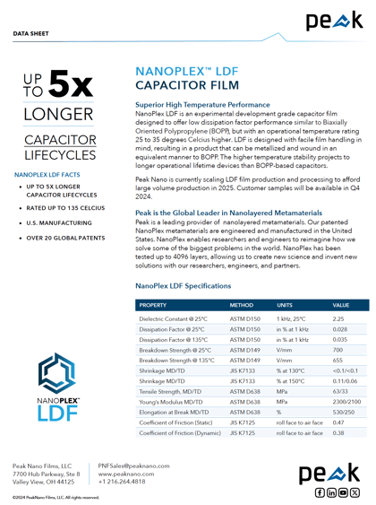 NanoPlex™ LDF X-3000 Capacitor Film