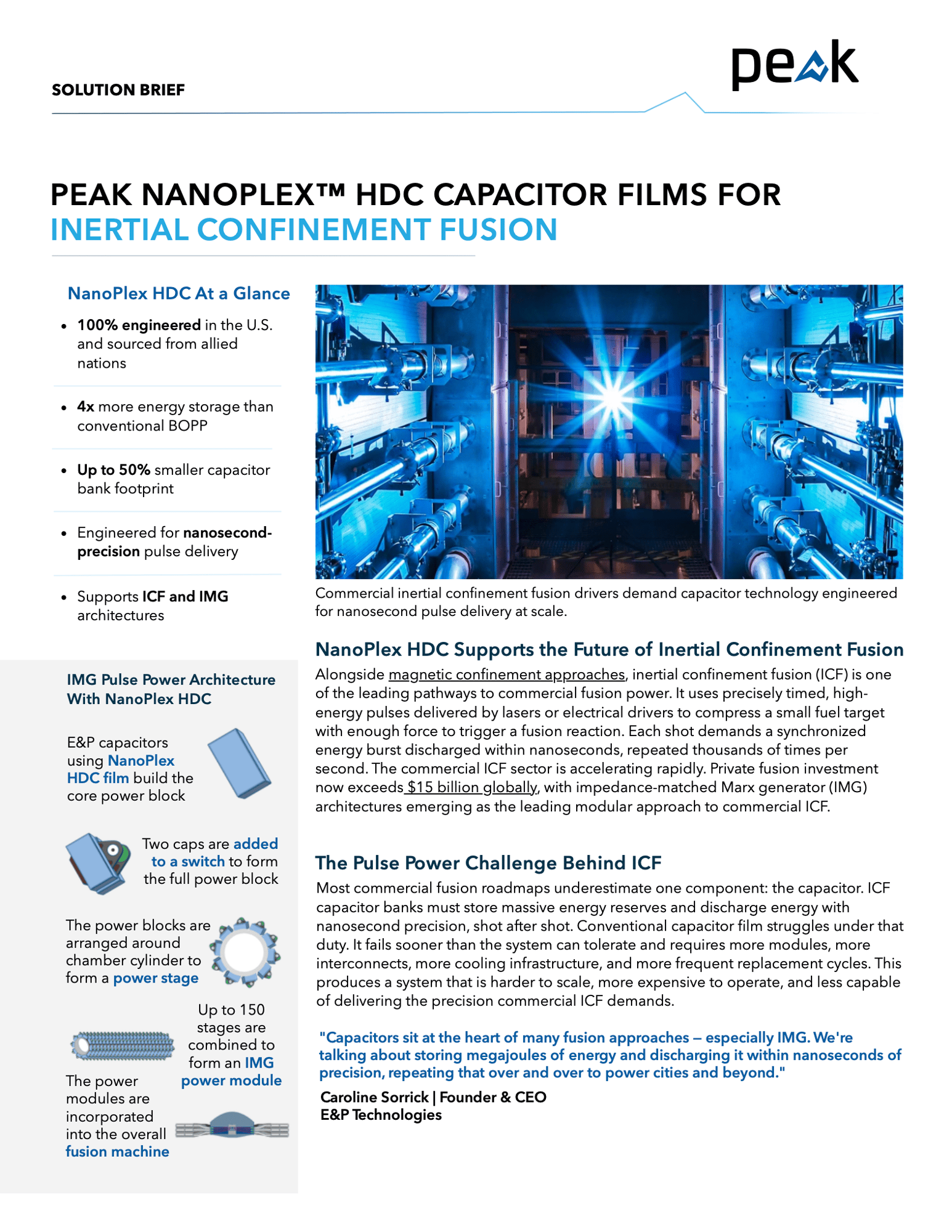 Solution Brief_Peak NanoPlex HDC Capacitor Films for Inertial Confinement Fusion Thumbnail
