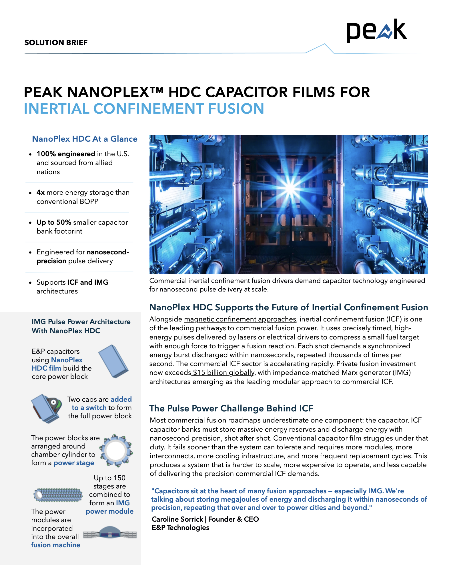 Peak NanoPlex™ HDC Capacitor Films for Inertial Confinement Fusion image